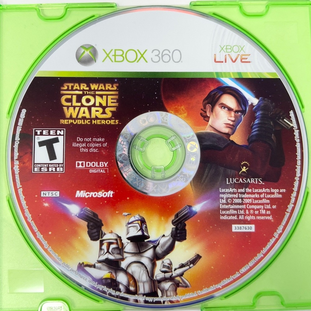 Star Wars The Clone Wars Republic Heroes Microsoft Xbox 360 Game Disc Only 2009